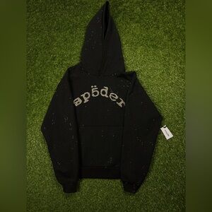 BLACK WEBSTONE AOP HOODIE - SMALL